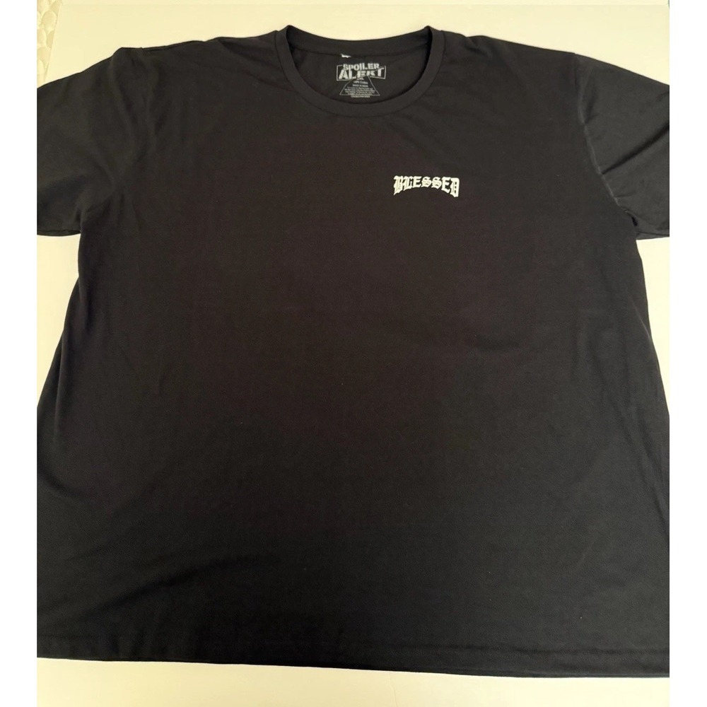 Spoiler Alert Men 4XL Blessed T-Shirt Black Graphic Cotton Grunge Casual Tee NEW